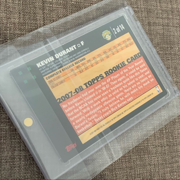 Kevin Durant ‘07 Topps Rookie Card - Picture 7 of 11